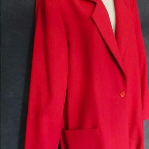 Vintage 80's Sportswear , Suit Casual Vibrant Red Blazer Classic